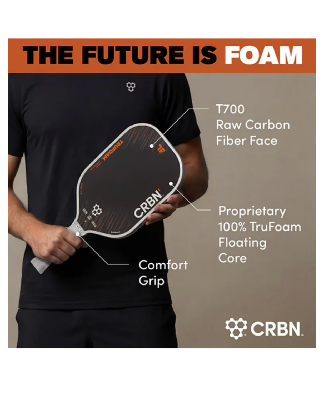CRBN¹ TruFoam Barrage (Elongated, Long Handle) - The Pickleball Store
